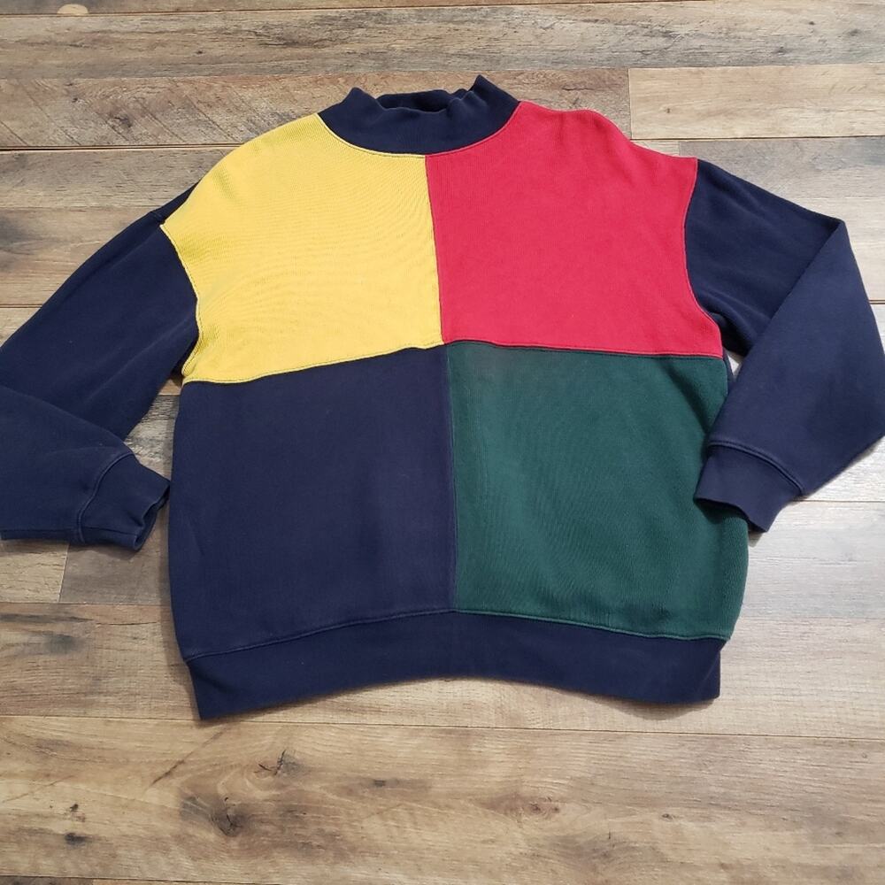 Charter Club Sweater Colorblock Pullover Cotton Men Preppy Unisex Small‎ Retro